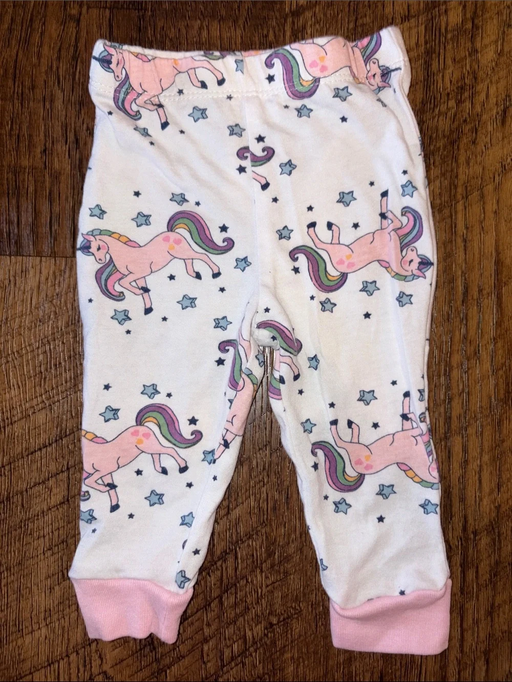 White and Pink Unicorn Baby Pajama Set - Fits like 6M
